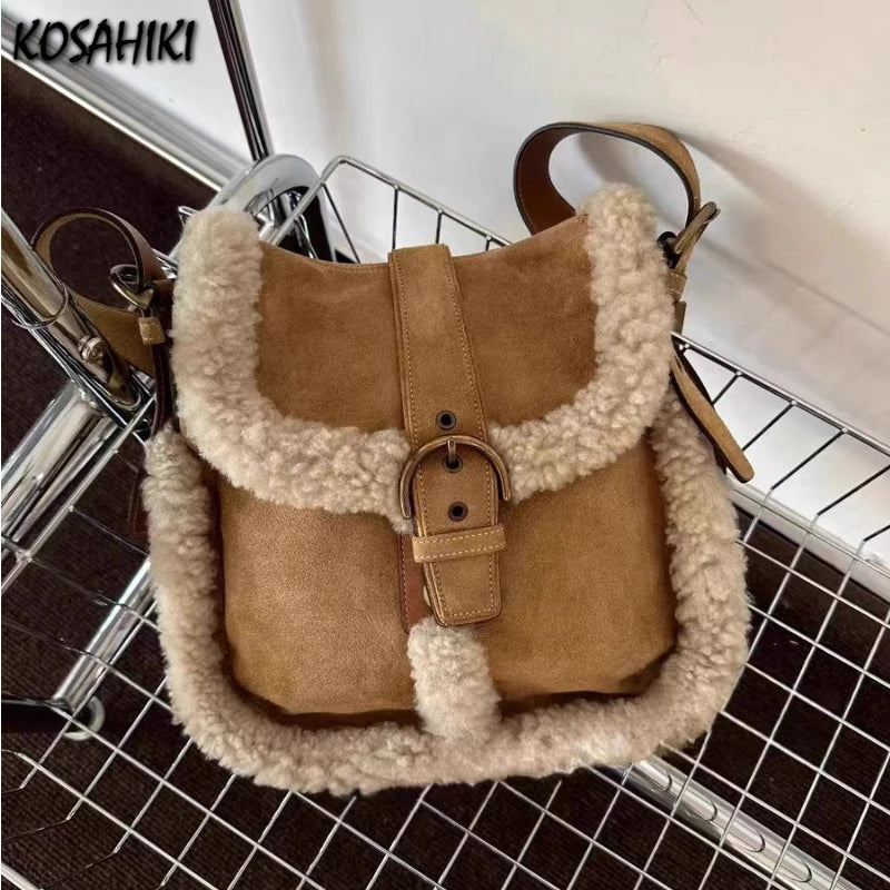 "Boho Wanderer" Shearling Bag