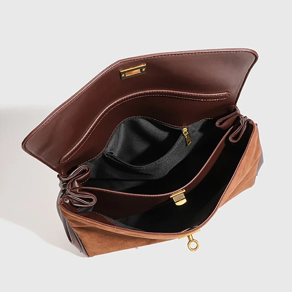 "The Heritage" Suede Top-Handle Bag