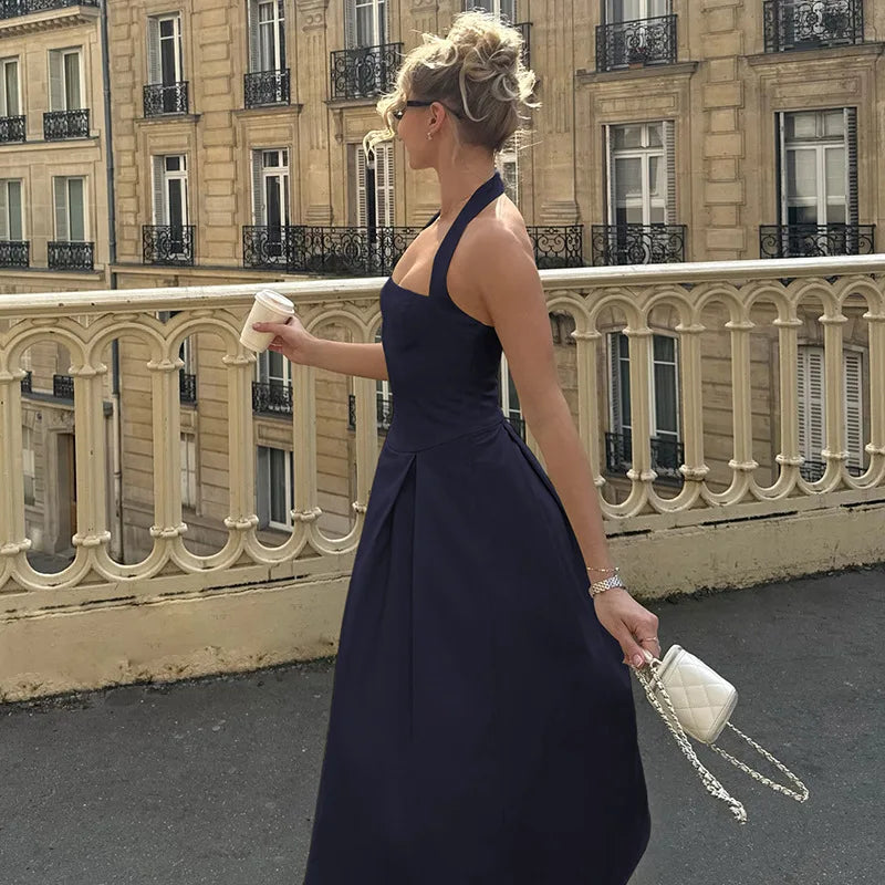 Trendix Fashion Elegant Maxi Dress For Women Summer Sleeveless High Waist Off Shoulder Long Dresses Street Casual Party Dress