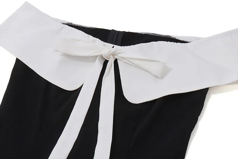 Trendix Lace Patchwork Ruffle Mini Dress Women Summer High Waist Slim Off Shoulder Dresses Vacation Sexy Party Elegant Dress