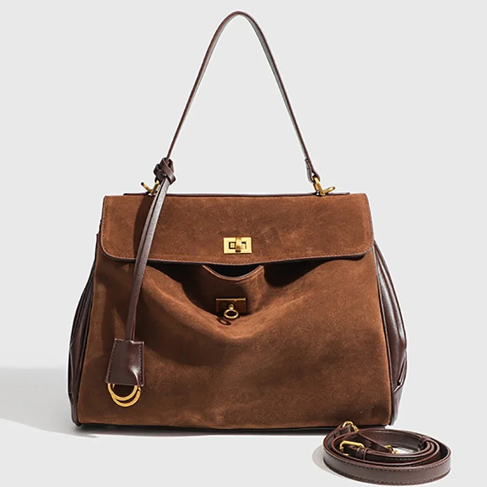 "The Heritage" Suede Top-Handle Bag