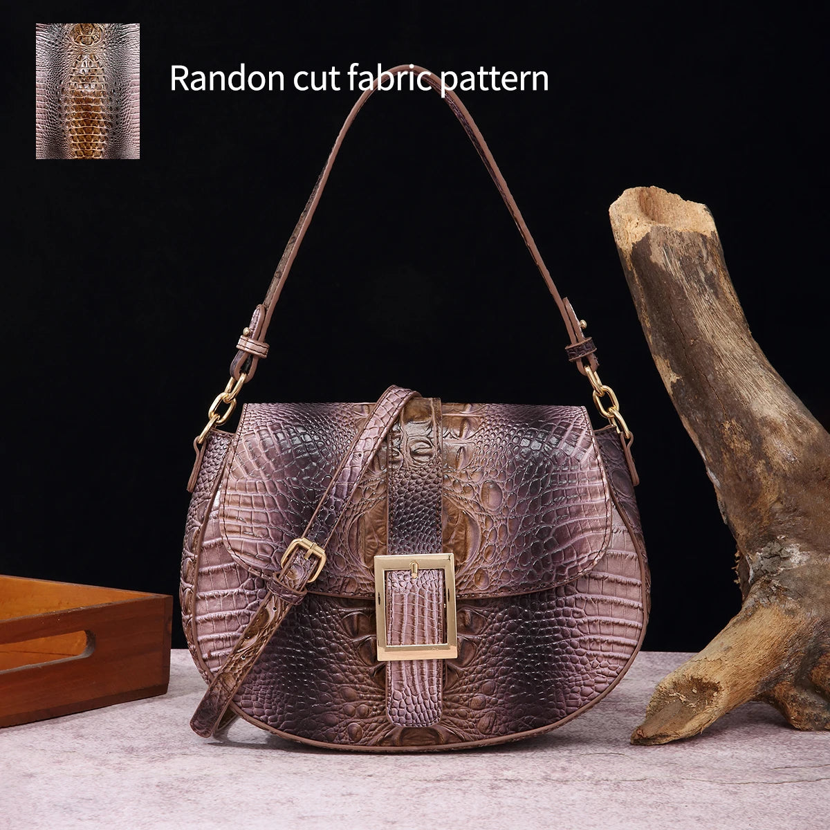 "Chameleon Croc" Satchel Bag