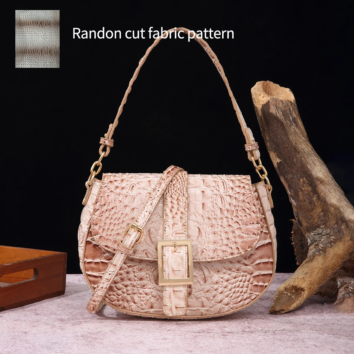"Chameleon Croc" Satchel Bag