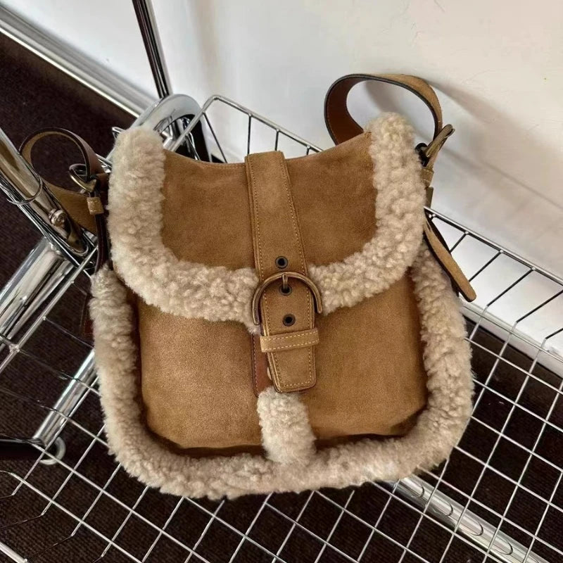 "Boho Wanderer" Shearling Bag