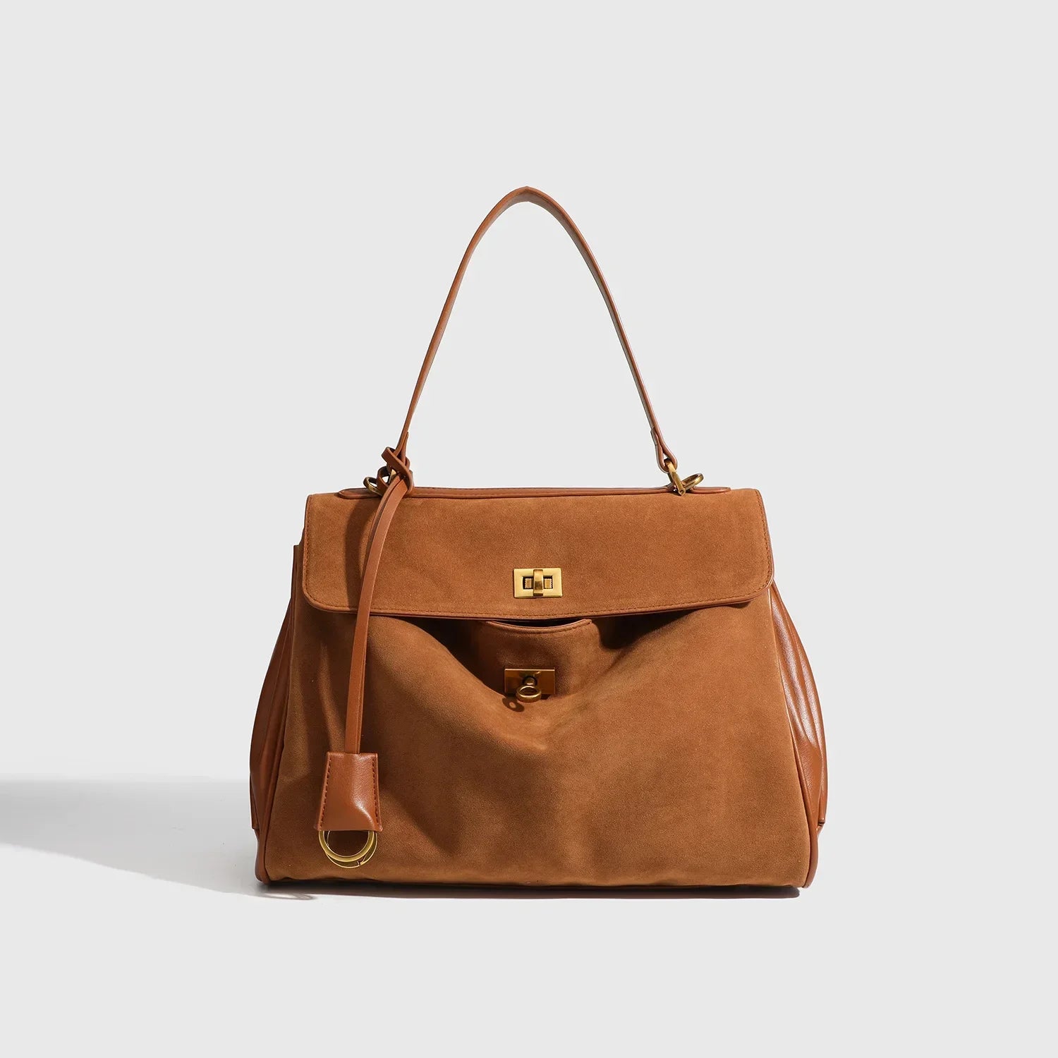 "The Heritage" Suede Top-Handle Bag