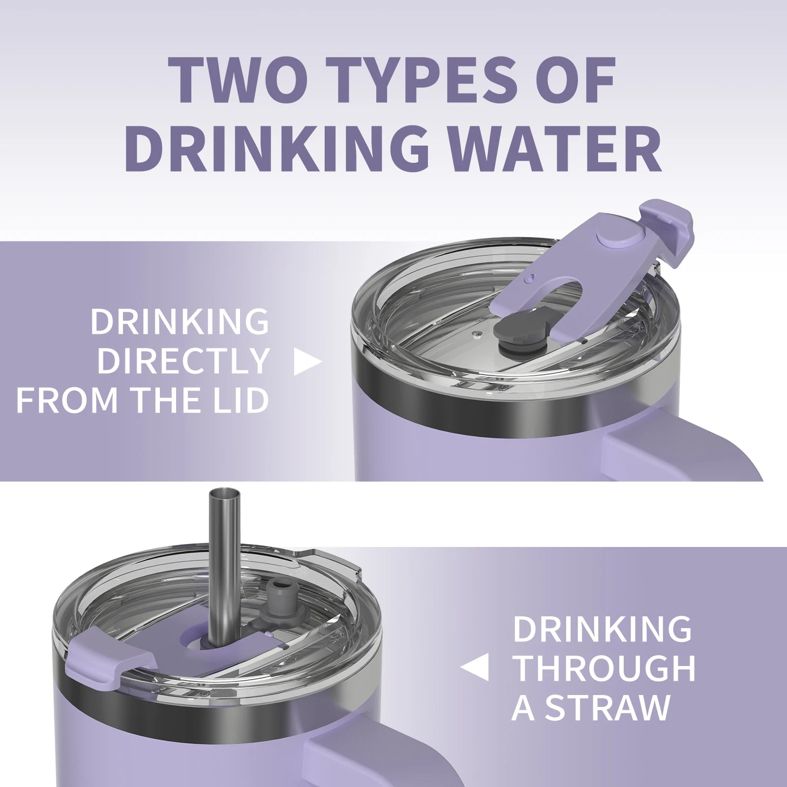 30/40oz Tumbler With Handle and Straw Large Capacity Stainless Steel Thermal Cup for Coffee Double Vacuum Insulated Mug