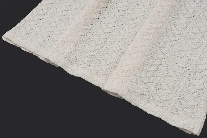 Trendix Deep V Neck Knit Dresses Women Sleeveless See Through High Waist Cover Up Dress Femme Vacation Sexy Knitted Beach Dress