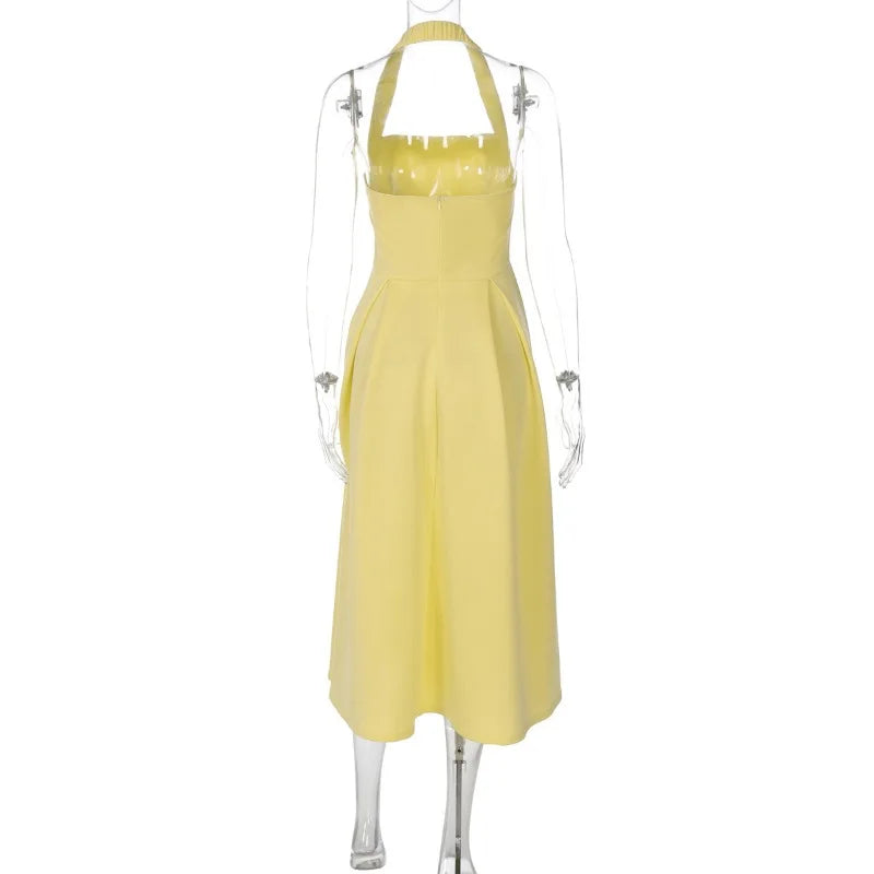 Trendix Fashion Elegant Maxi Dress For Women Summer Sleeveless High Waist Off Shoulder Long Dresses Street Casual Party Dress