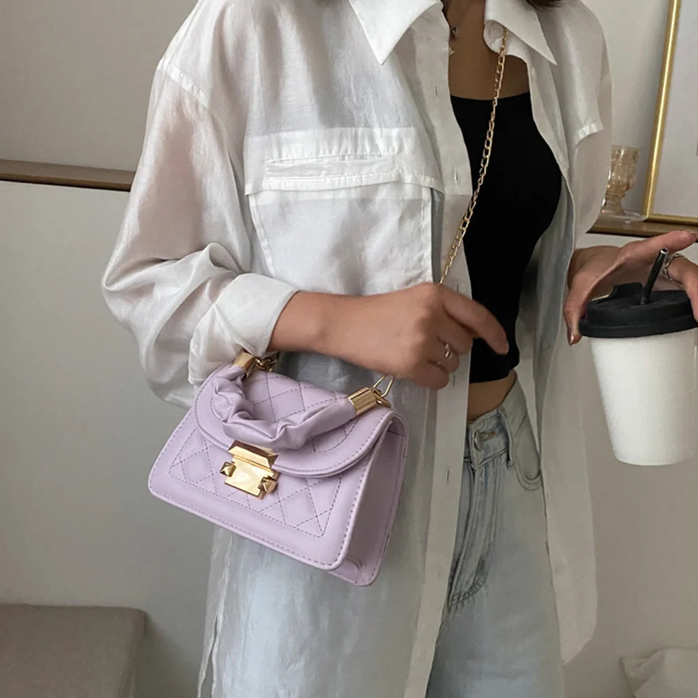 "Pastel Dreams" Ruched Top-Handle Handbag