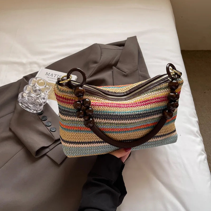 Women's Tote Bags 2025 Small Korean Fashion Shoulder Shopper Brand Ladies Canvas Luxury Designer Retro Female Handbag Purses