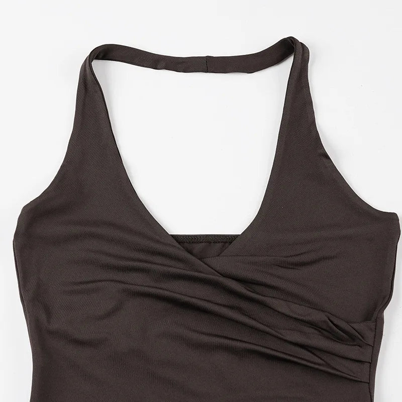 Trendix Bodycon Tank Tops 2 Piece Sets Women Summer Slim Solid Sports Yoga Shorts Ladies Street Sexy Deep V Neck Crop Top Suits