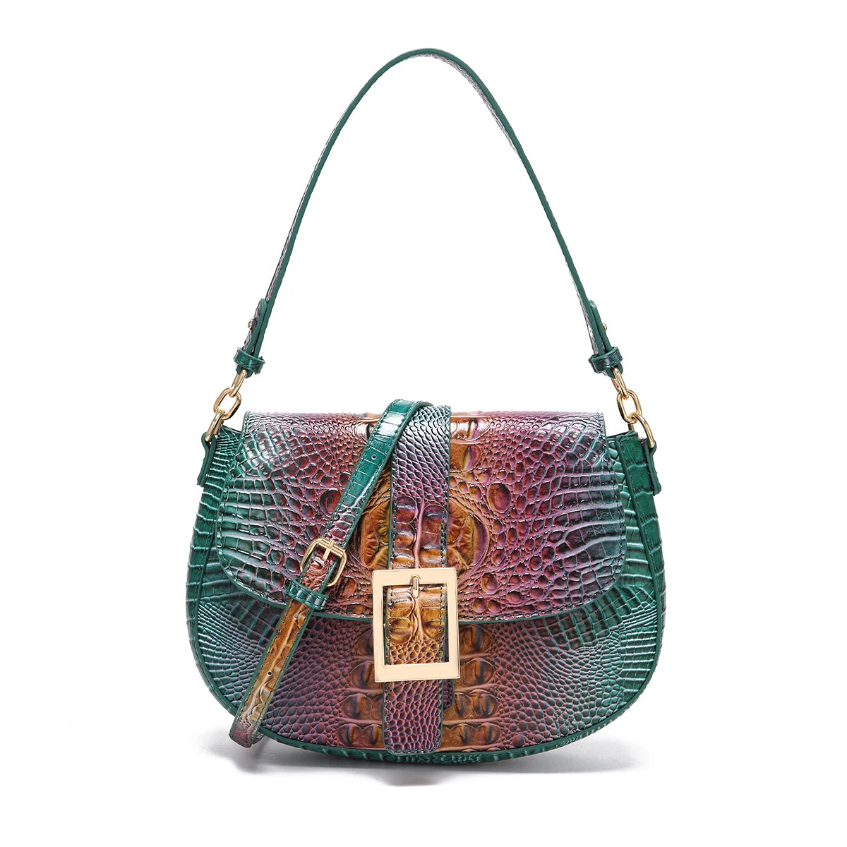 "Chameleon Croc" Satchel Bag