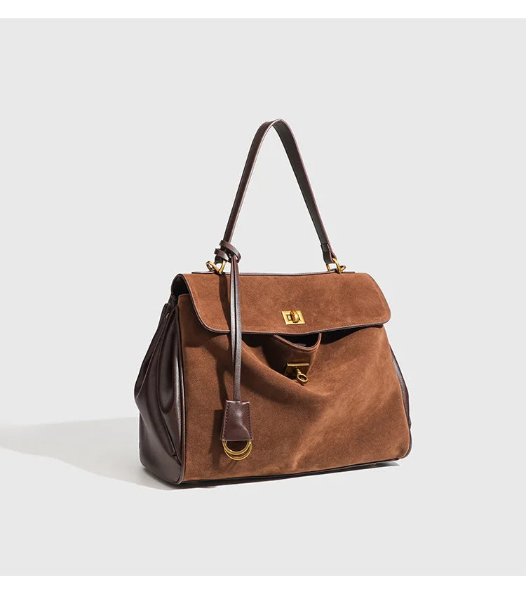 "The Heritage" Suede Top-Handle Bag