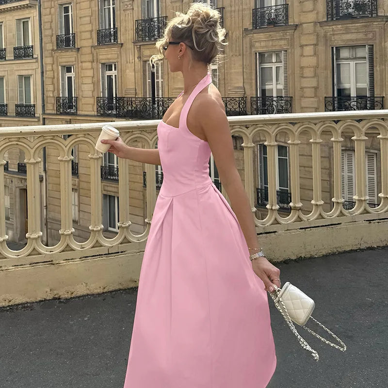 Trendix Fashion Elegant Maxi Dress For Women Summer Sleeveless High Waist Off Shoulder Long Dresses Street Casual Party Dress