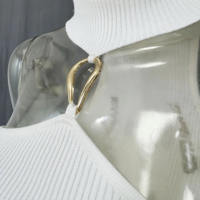 Trendix Knit Top 2 Piece Women Summer Off Shoulder O Neck Slim Crop Tops High Waist Rib Knitwear Tank And Sheath Skirt Sets 2025