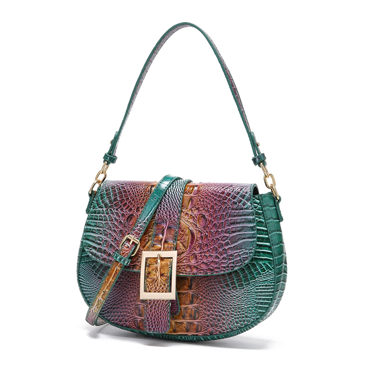 "Chameleon Croc" Satchel Bag
