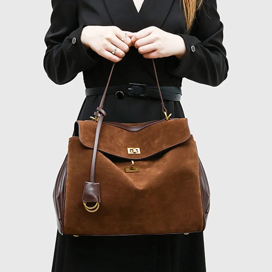 "The Heritage" Suede Top-Handle Bag