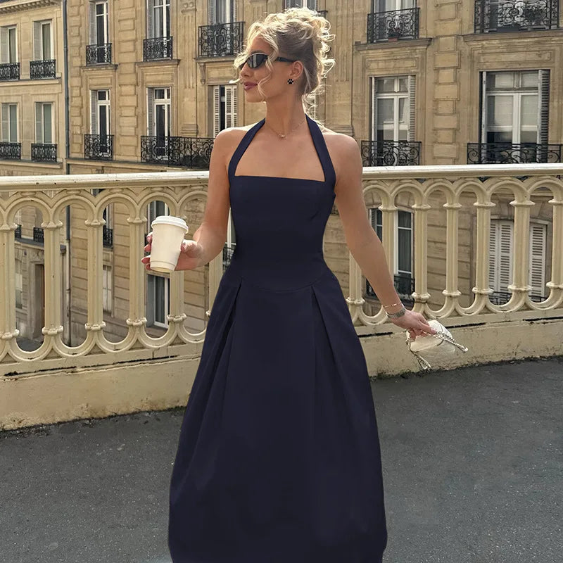 Trendix Fashion Elegant Maxi Dress For Women Summer Sleeveless High Waist Off Shoulder Long Dresses Street Casual Party Dress