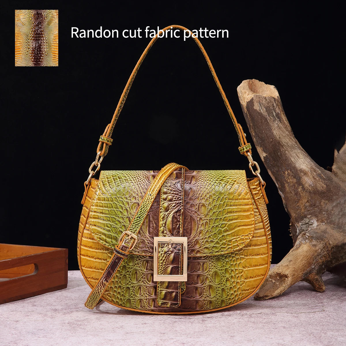 "Chameleon Croc" Satchel Bag