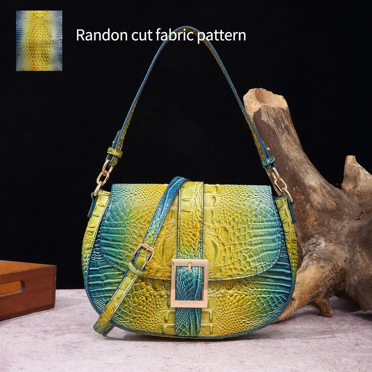 "Chameleon Croc" Satchel Bag