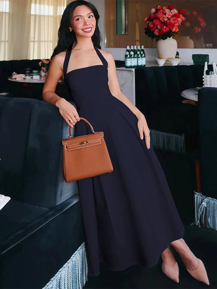 Trendix Fashion Elegant Maxi Dress For Women Summer Sleeveless High Waist Off Shoulder Long Dresses Street Casual Party Dress