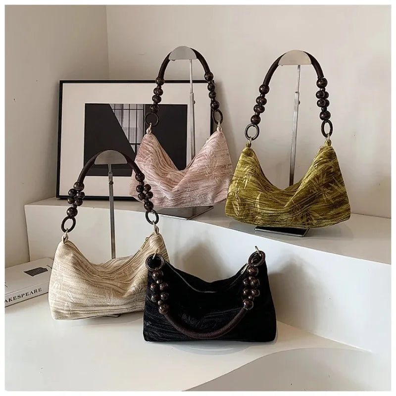 Women's Tote Bags 2025 Small Korean Fashion Shoulder Shopper Brand Ladies Canvas Luxury Designer Retro Female Handbag Purses