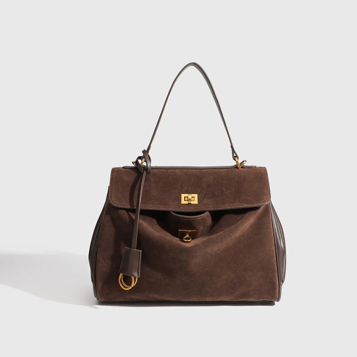 "The Heritage" Suede Top-Handle Bag