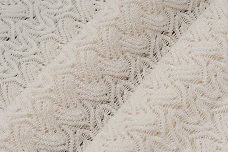 Trendix Deep V Neck Knit Dresses Women Sleeveless See Through High Waist Cover Up Dress Femme Vacation Sexy Knitted Beach Dress