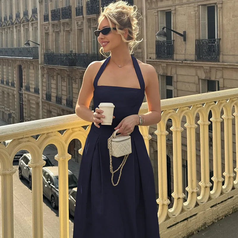 Trendix Fashion Elegant Maxi Dress For Women Summer Sleeveless High Waist Off Shoulder Long Dresses Street Casual Party Dress