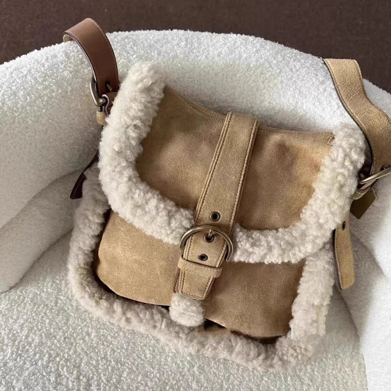 "Boho Wanderer" Shearling Bag