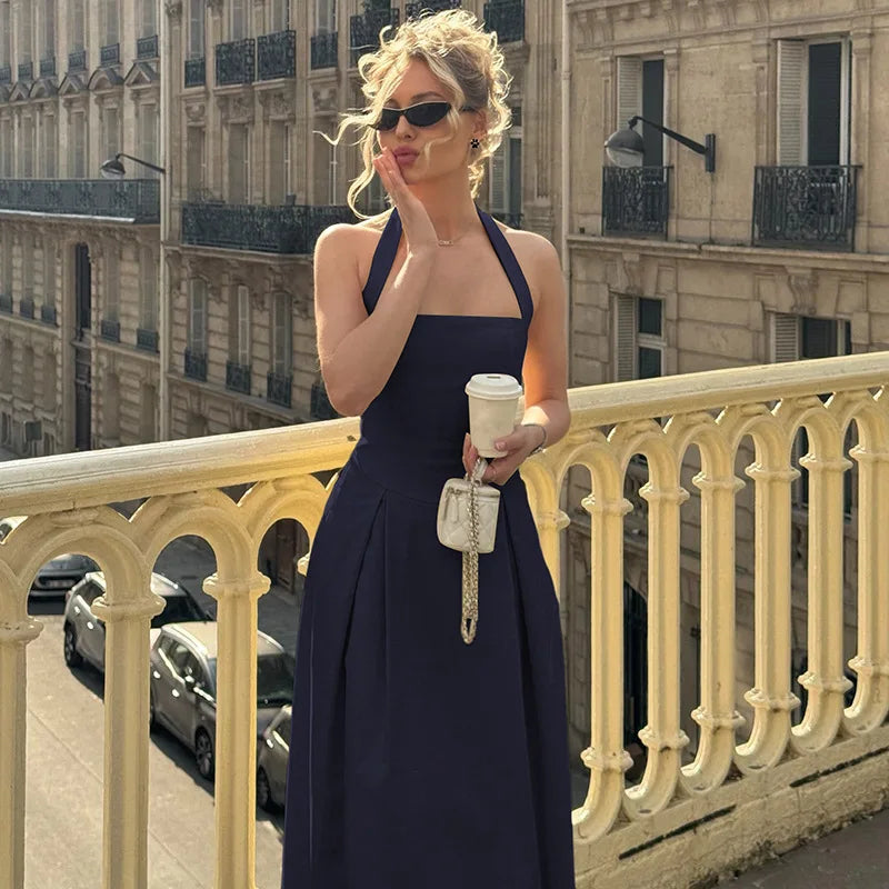 Trendix Fashion Elegant Maxi Dress For Women Summer Sleeveless High Waist Off Shoulder Long Dresses Street Casual Party Dress