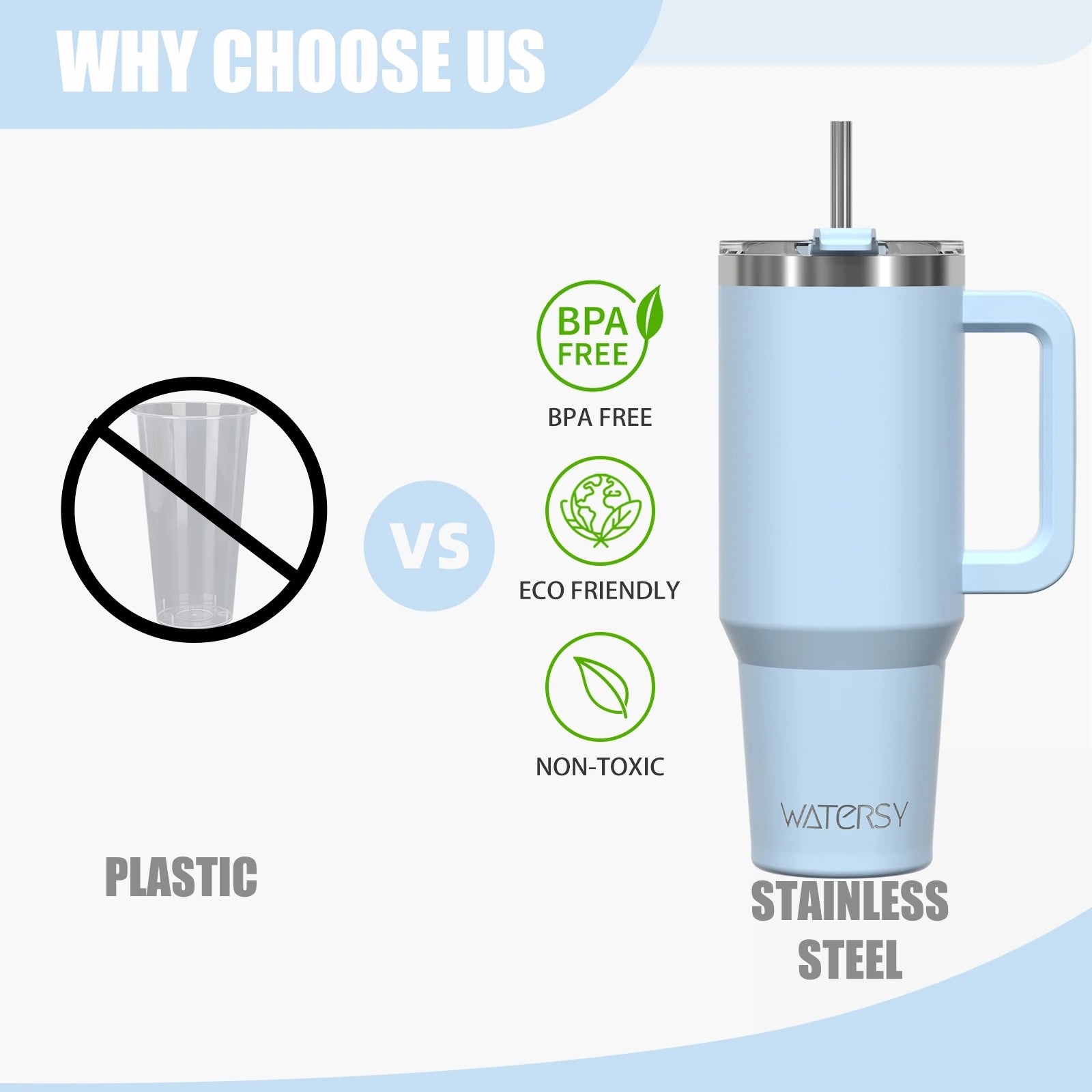 30/40oz Tumbler With Handle and Straw Large Capacity Stainless Steel Thermal Cup for Coffee Double Vacuum Insulated Mug