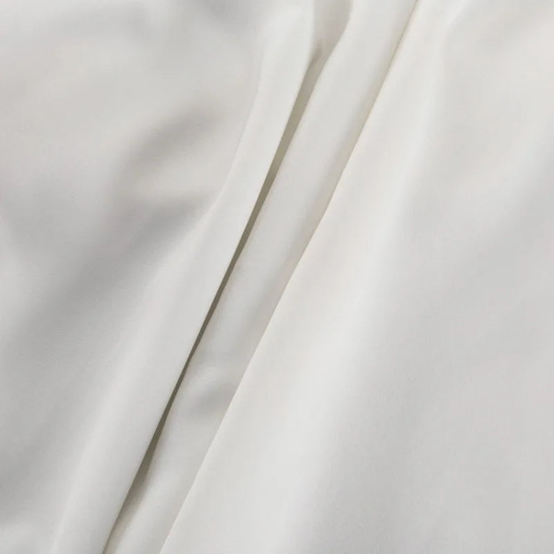 Trendix Sexy Backless Satin Dress For Women Solid Fashion Lace Up Halter Mini Dresses Vacation Casual Party A-Line Elegant Dress