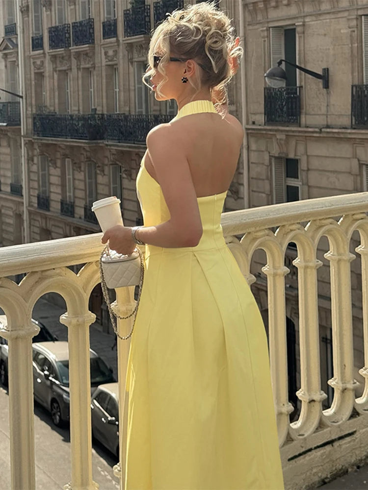 Trendix Fashion Elegant Maxi Dress For Women Summer Sleeveless High Waist Off Shoulder Long Dresses Street Casual Party Dress